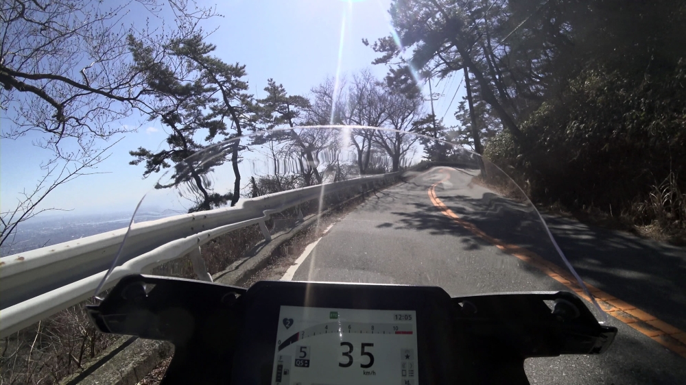 六甲山走行中の眺め