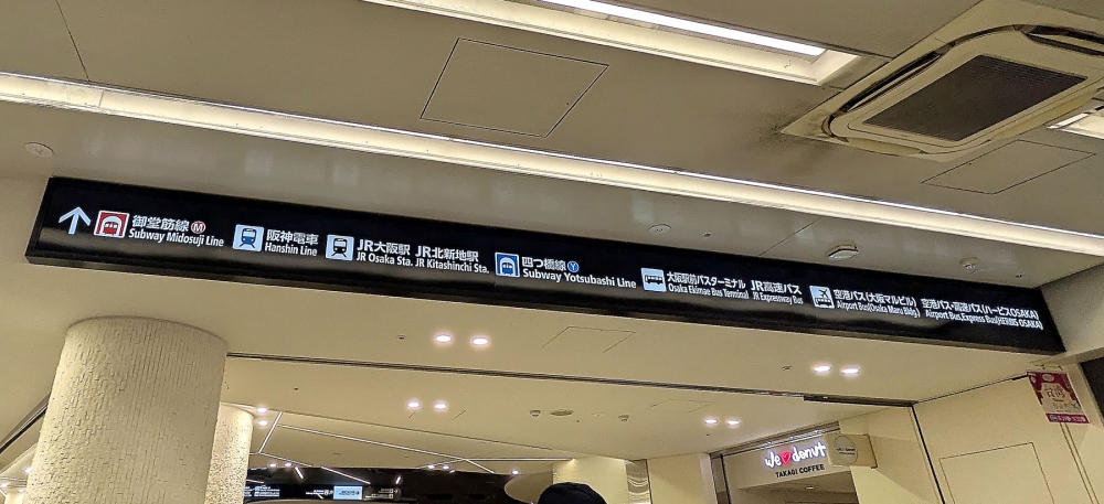 大阪駅地下の案内表示