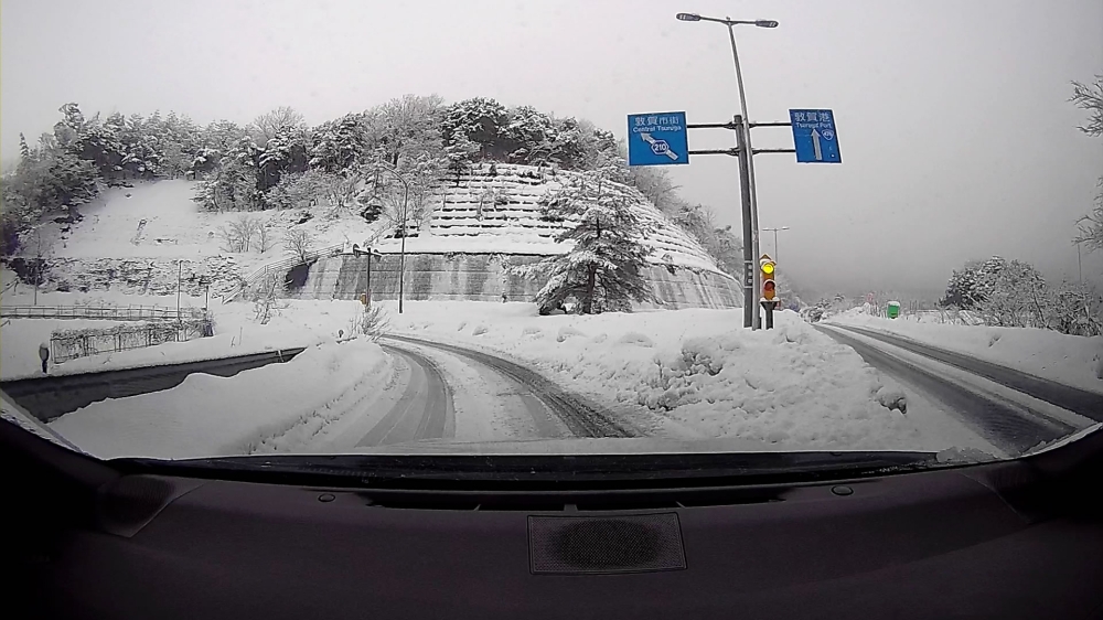 冬の国道161敦賀