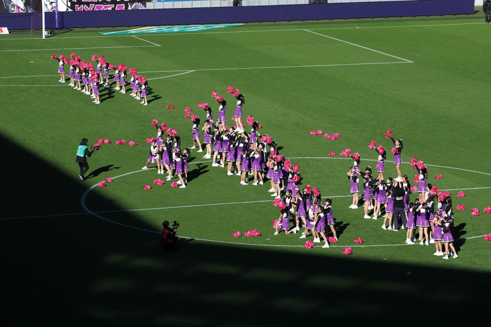 サンガスタジアムのチアリーディング