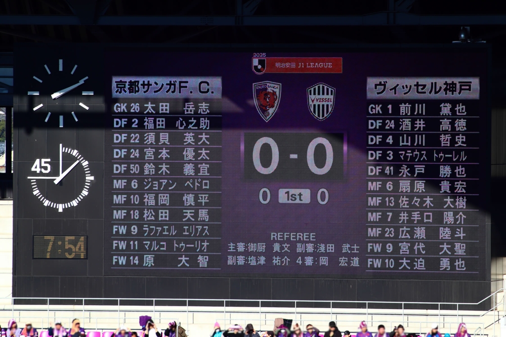 サンガスタジアムのオーロラビジョン