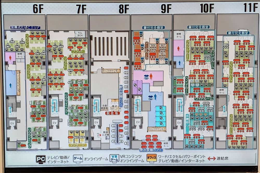 快活CLUBのマップ