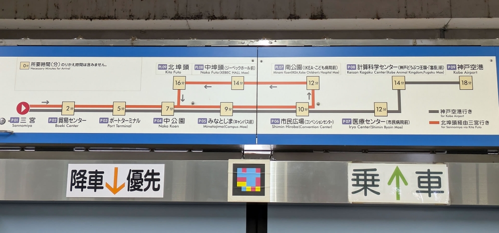 神戸ポートライナー路線図