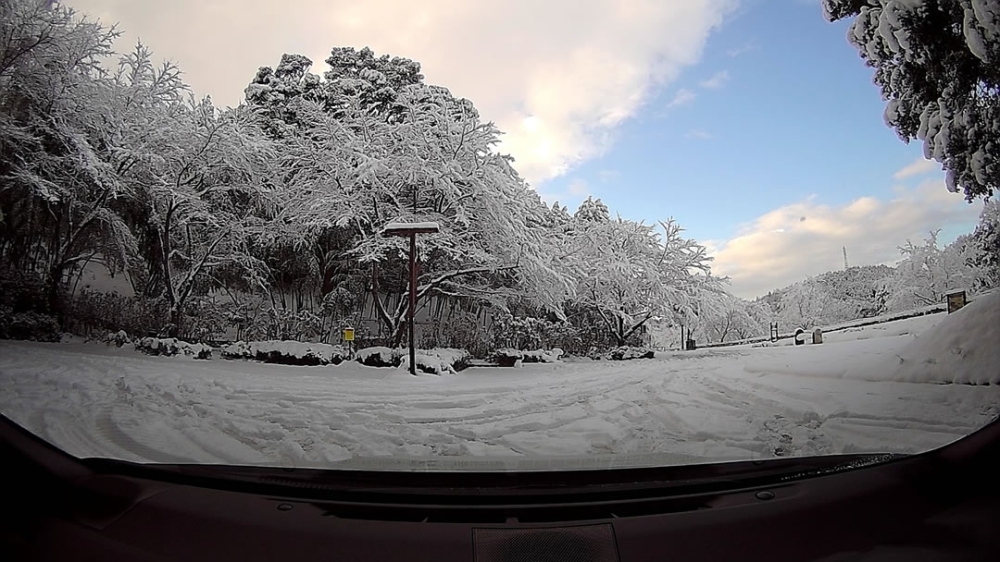 駐車場の積雪